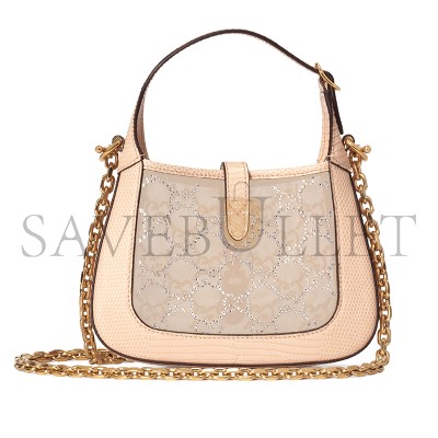 GUCCI JACKIE 1961 MINI CRYSTAL GG LIZARD BAG 677027 (19*13*3cm)